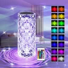 Crystal Lamp Rose Light Diamond Lamp 16 Colors Changing with Remote Control USB Rechargeable Rose Light | Fancy Table Lamps for Home Decoration Gifts | For Drawing Room Corner / Floor & Bedroom Lampshade Brand New Asprda 