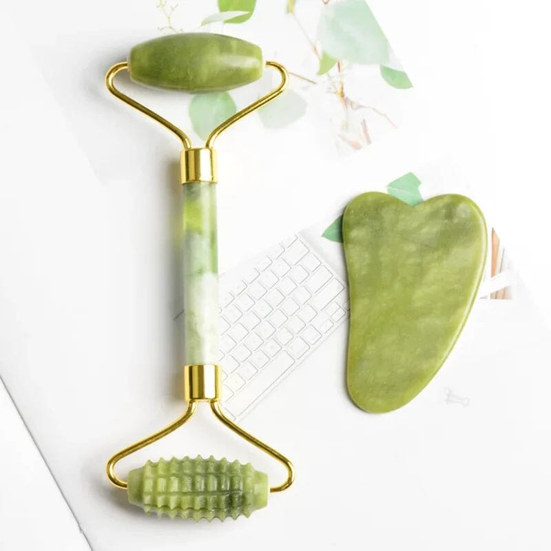 Revitalize with Nature: Jade Roller and Gua Sha Stone Anti-Aging Set Brand New My Store 